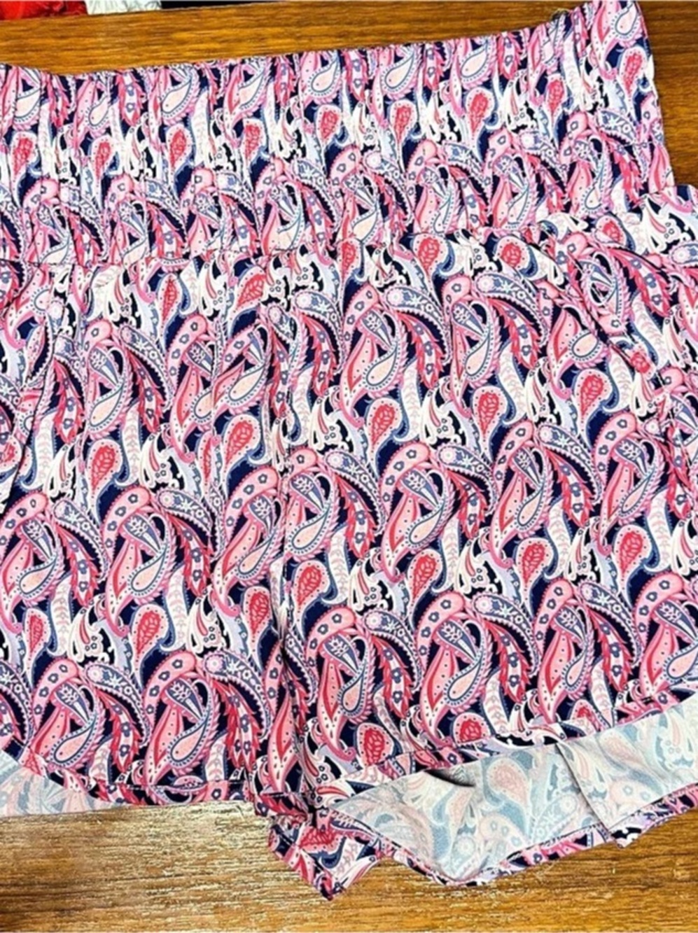 Simply Southern Paisley High-Waist Shorts in Pink & Blue